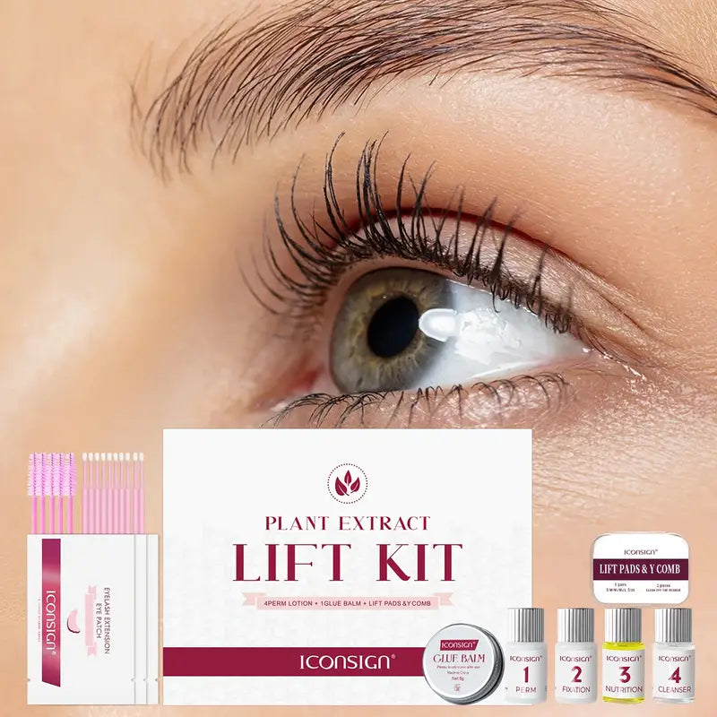 [Long-Lasting Lash & Brow Lift Kit] ICONSIGN 6-8 Weeks Long-Lasting Plant Extract Lift Kit - Lash & Brow Lamination, Eyelash Curling & Lifting Perm Set for All Skin Types