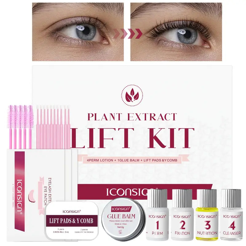 [Long-Lasting Lash & Brow Lift Kit] ICONSIGN 6-8 Weeks Long-Lasting Plant Extract Lift Kit - Lash & Brow Lamination, Eyelash Curling & Lifting Perm Set for All Skin Types
